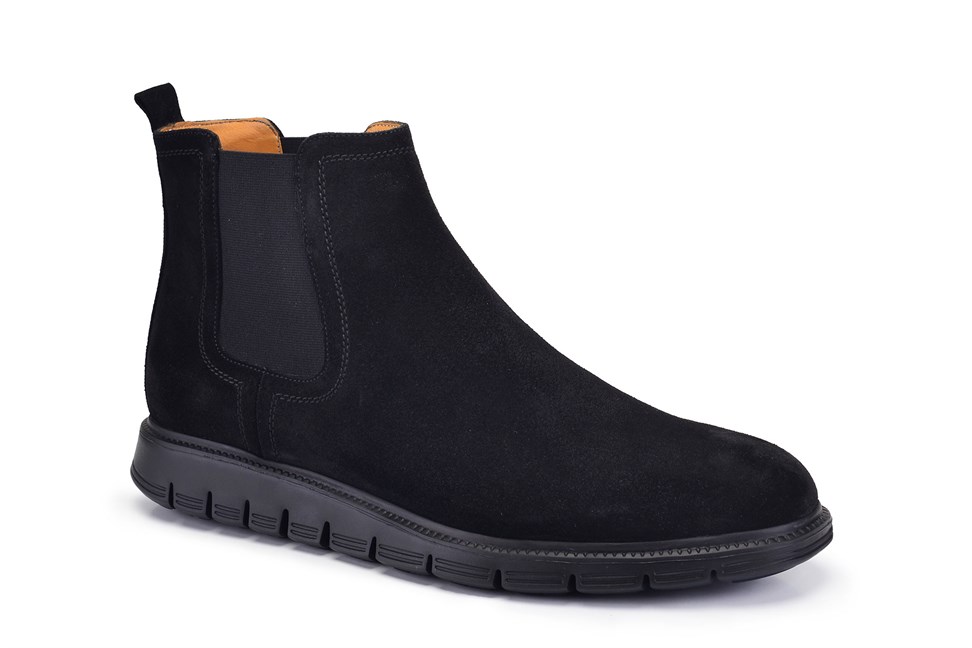 Deri Siyah Günlük Chelsea Erkek Bot