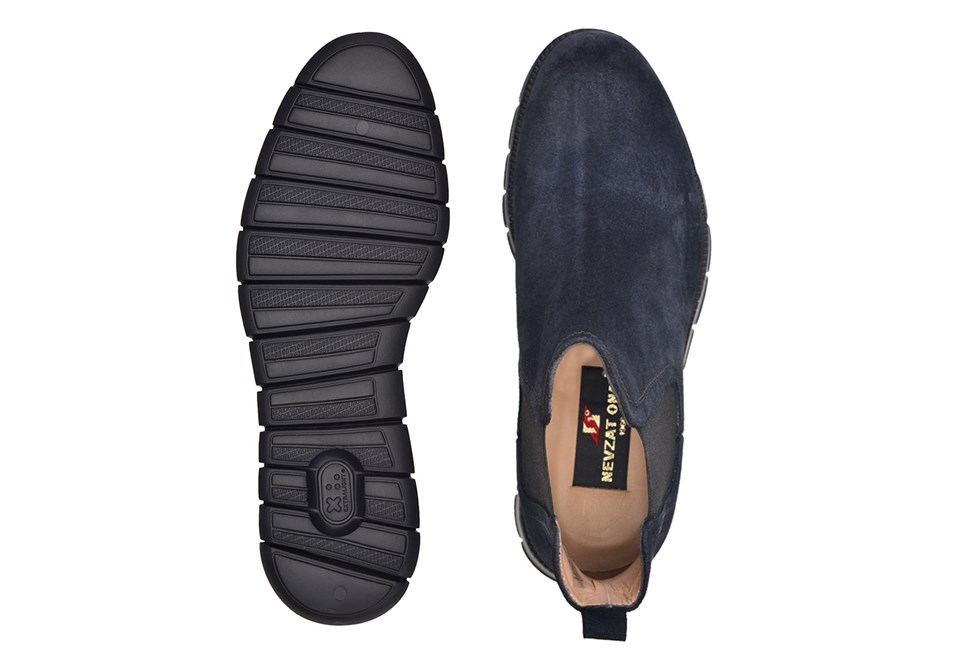 Deri Lacivert Günlük Chelsea Erkek Bot