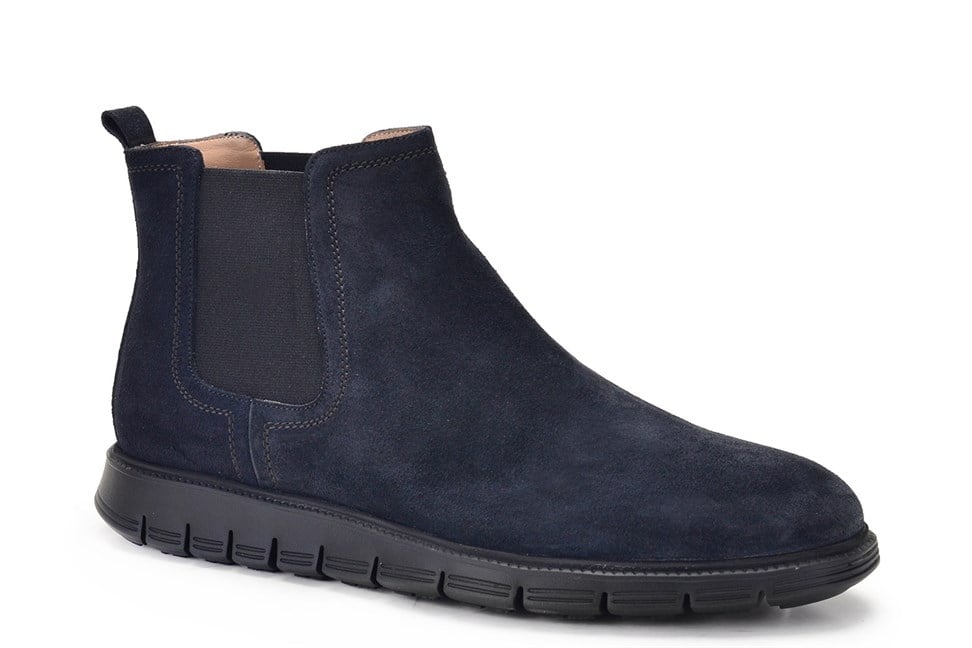 Deri Lacivert Günlük Chelsea Erkek Bot