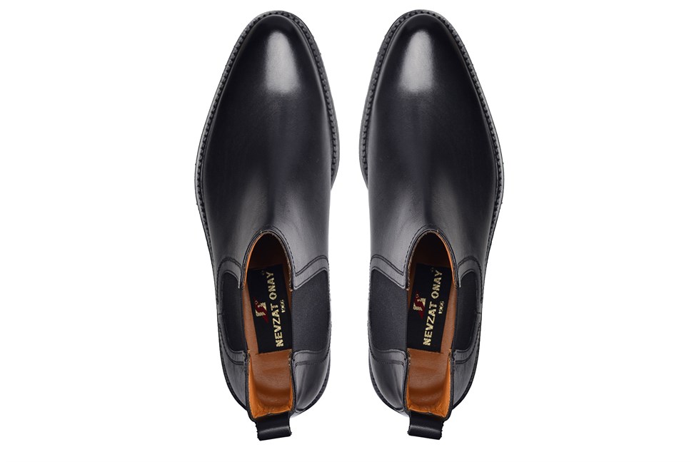 Deri Siyah Günlük Chelsea Erkek Bot-7587-