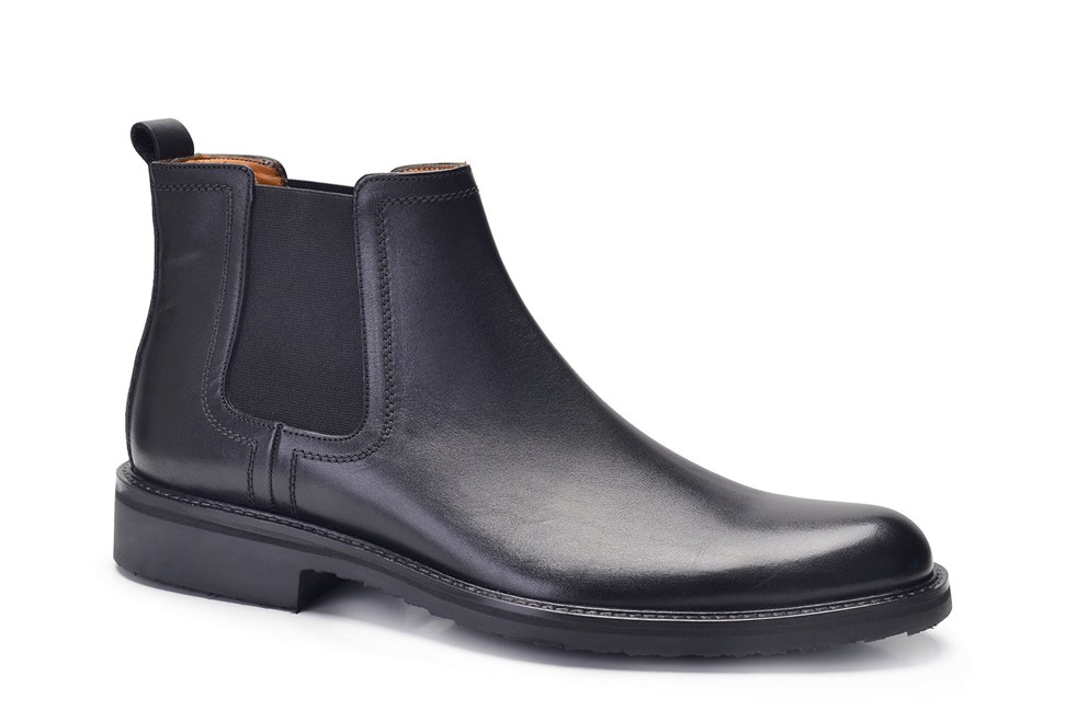 Deri Siyah Günlük Chelsea Erkek Bot-7587-