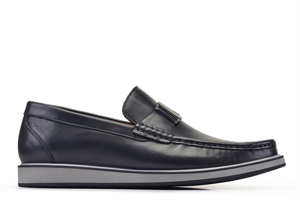 Siyah Tokalı Loafer Erkek Ayakkabı