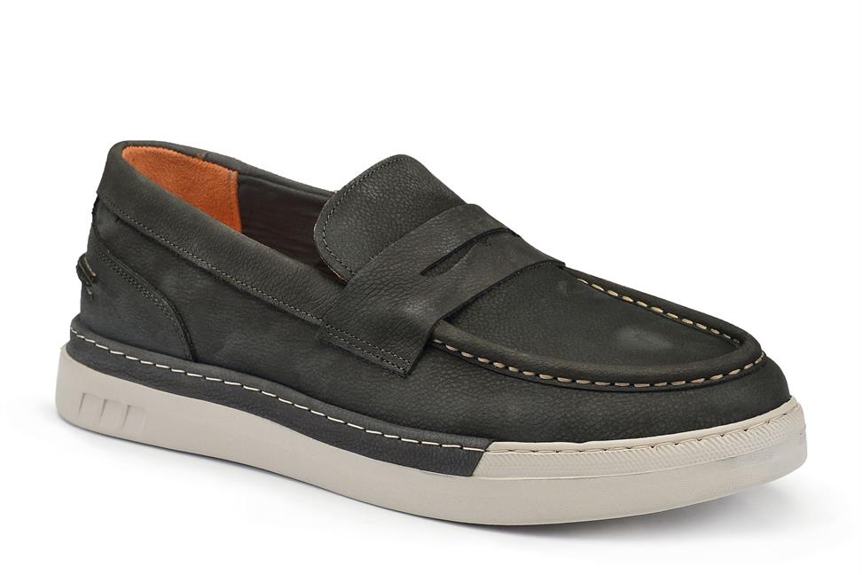 Antrasit Nubuk Bağcıksız Erkek Günlük Ayakkabı