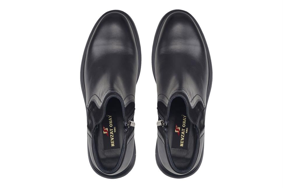 Siyah Klasik Fermuarlı Bot