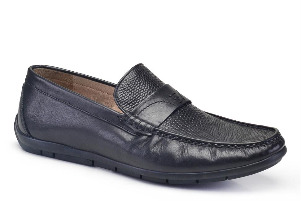 Siyah Bağcıksız Erkek Günlük Ayakkabı