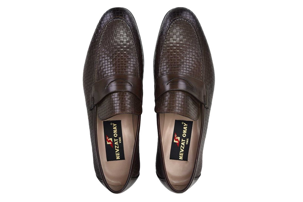Kahverengi Klasik Loafer Kösele Erkek Ayakkabı -11660-