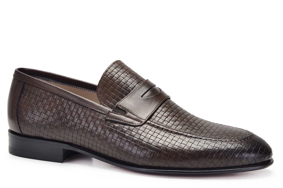 Kahverengi Klasik Loafer Kösele Erkek Ayakkabı -11660-