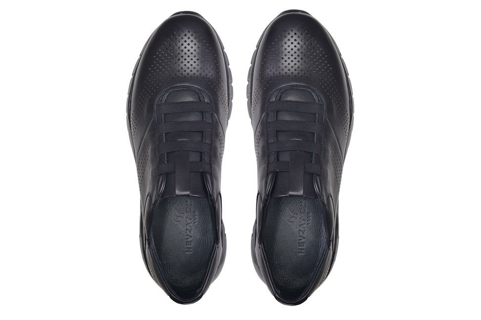 Siyah Baskı Bağsız Erkek Sneaker Ayakkabı