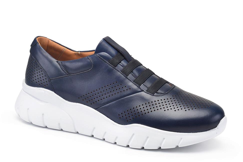 Lacivert Bağcıksız Sneaker