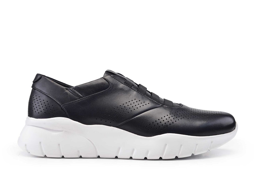 Siyah Baskı Beyaz Taban Erkek Sneaker Ayakkabı