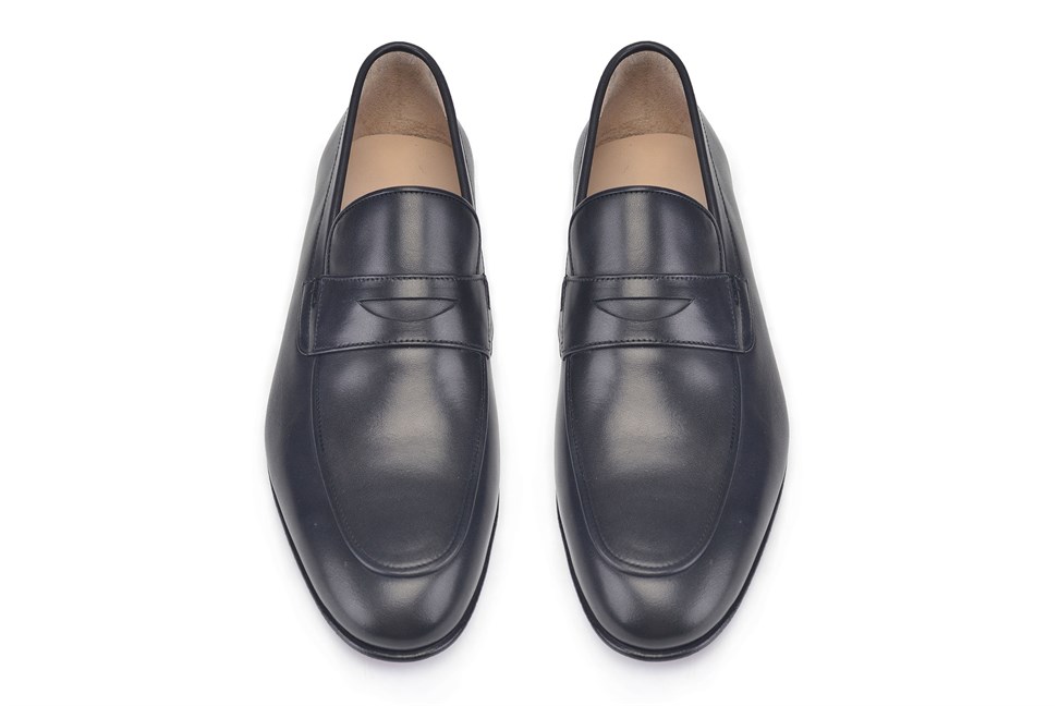 Siyah Penny Loafer Kösele Erkek Ayakkabı