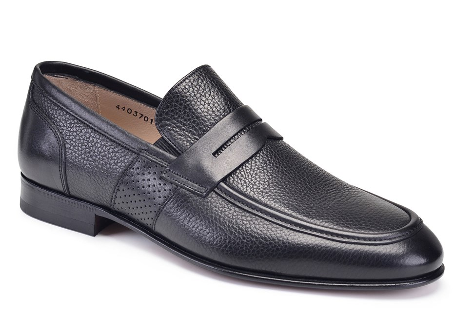 Siyah Floter Deri Klasik Erkek Kösele Ayakkabı