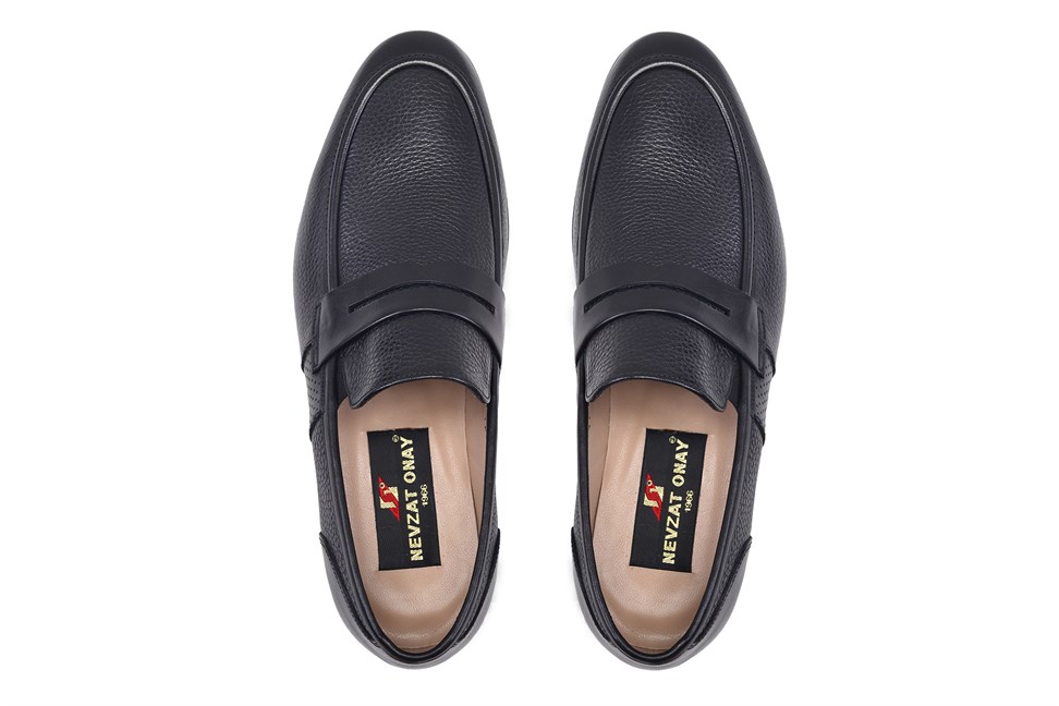 Siyah Floter Deri Klasik Erkek Kösele Ayakkabı