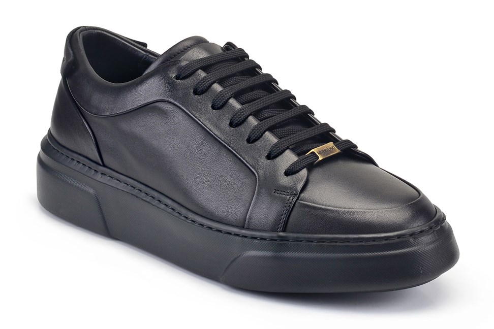 Siyah Bağcıklı Yüksek Taban Erkek Sneaker