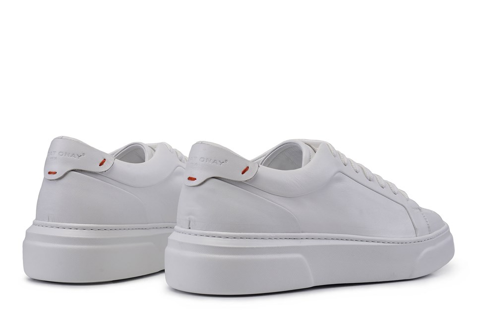Beyaz Bağcıklı Erkek Sneaker Ayakkabı