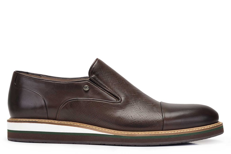 Kahverengi Hakiki Deri Loafer Erkek Günlük Ayakkabı