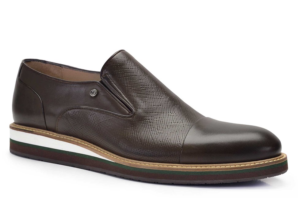 Kahverengi Hakiki Deri Loafer Erkek Günlük Ayakkabı