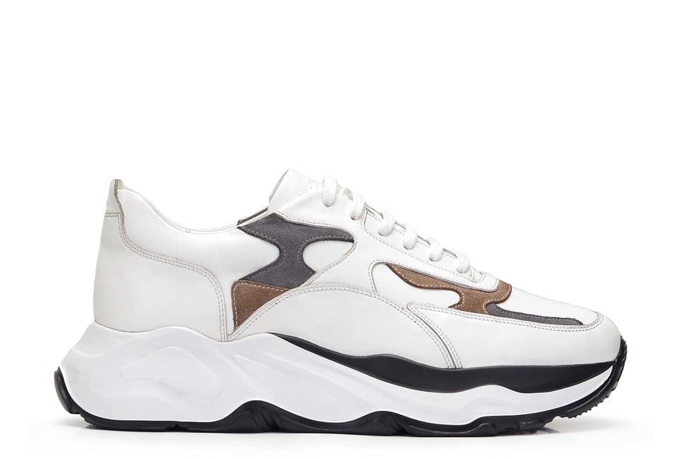 Hakiki Deri Beyaz Erkek Sneaker Ayakkabı