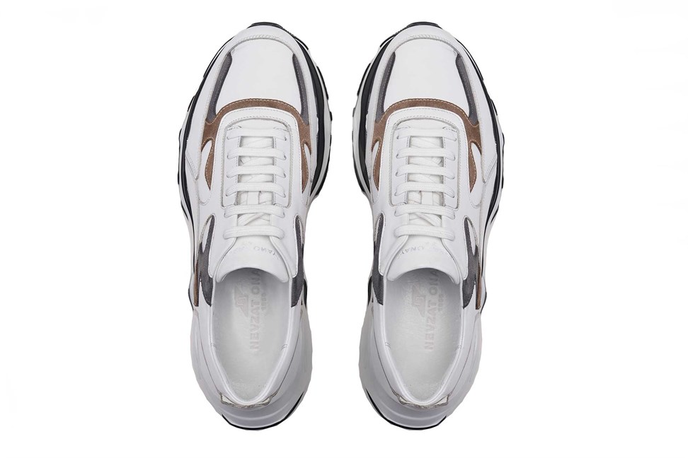 Hakiki Deri Beyaz Erkek Sneaker Ayakkabı