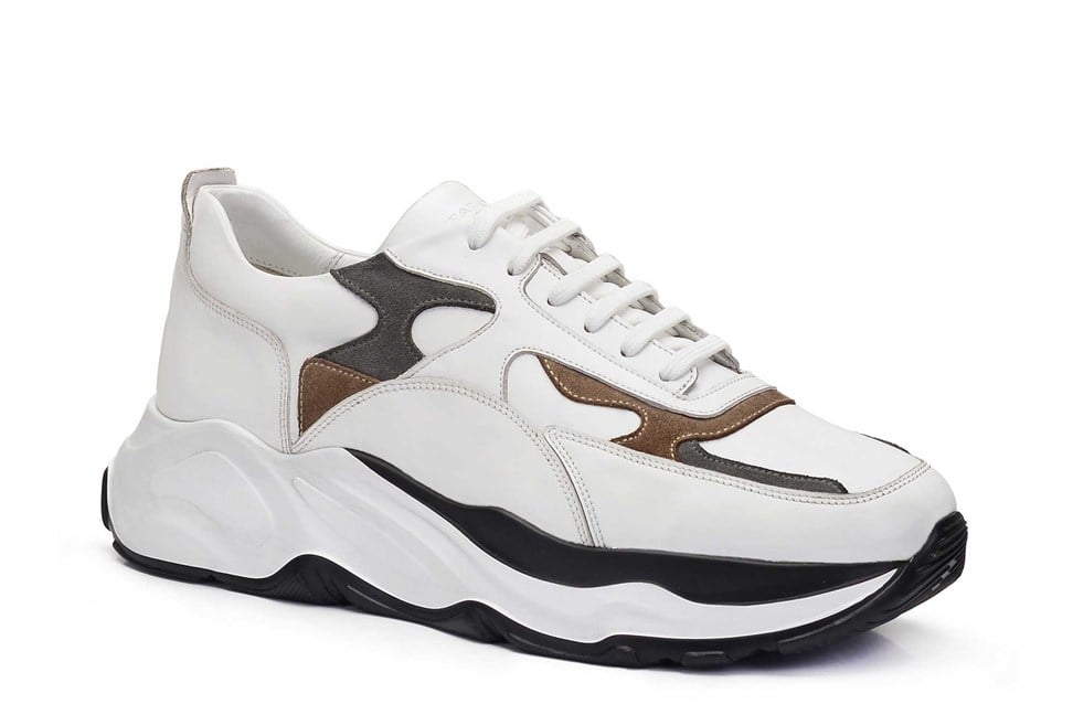 Hakiki Deri Beyaz Erkek Sneaker Ayakkabı
