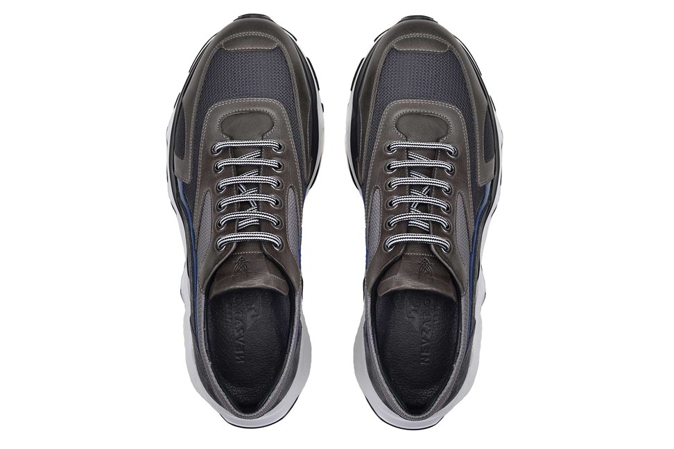 Hakiki Deri Gri Erkek Sneaker Ayakkabı