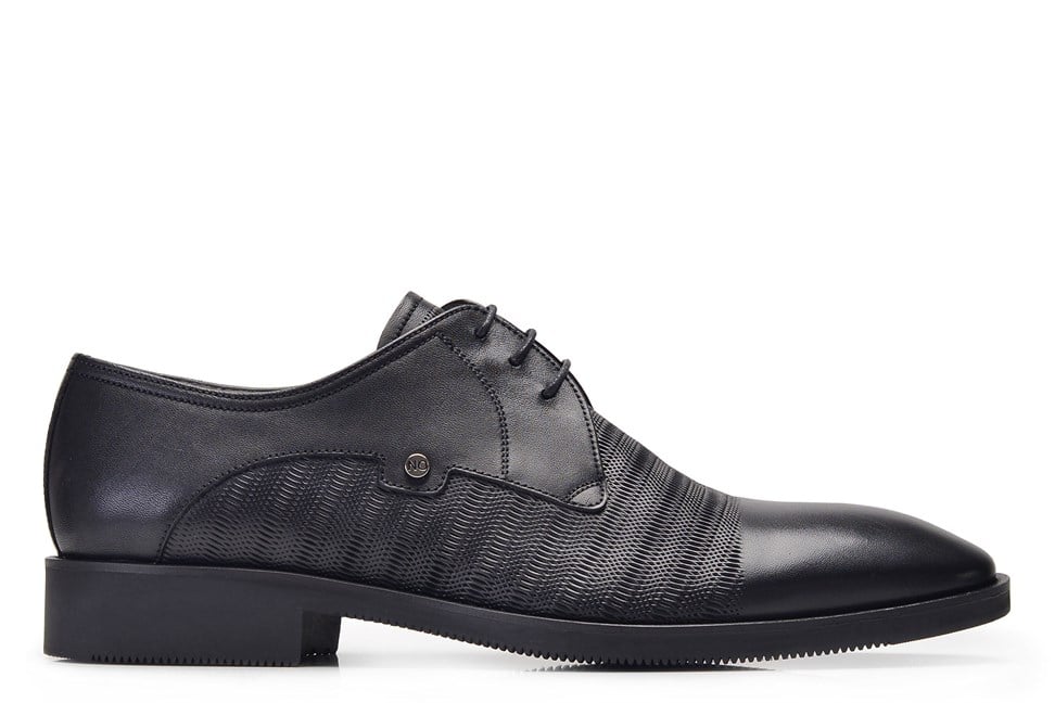 Siyah Klasik Bağcıklı Kışlık Ayakkabı -12007-