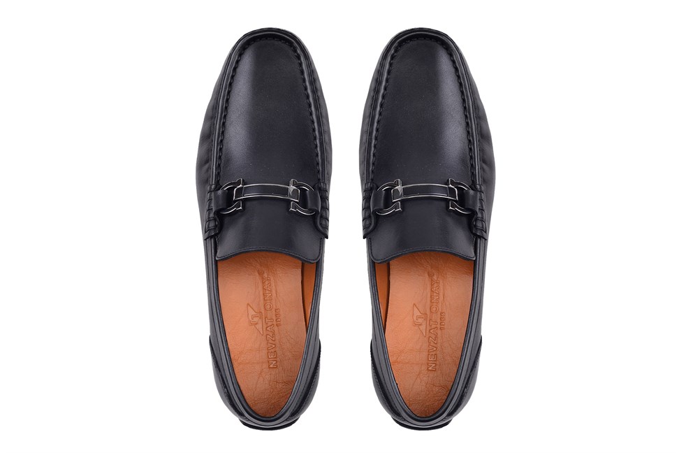 Siyah Bağcıksız Loafer Erkek Yazlık Ayakkabı