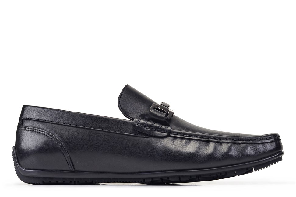 Siyah Bağcıksız Loafer Erkek Yazlık Ayakkabı