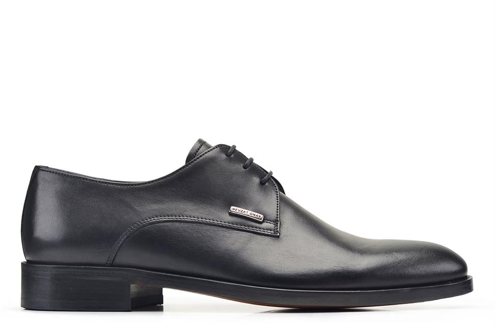 Siyah Klasik Bağcıklı Erkek Kösele Ayakkabı