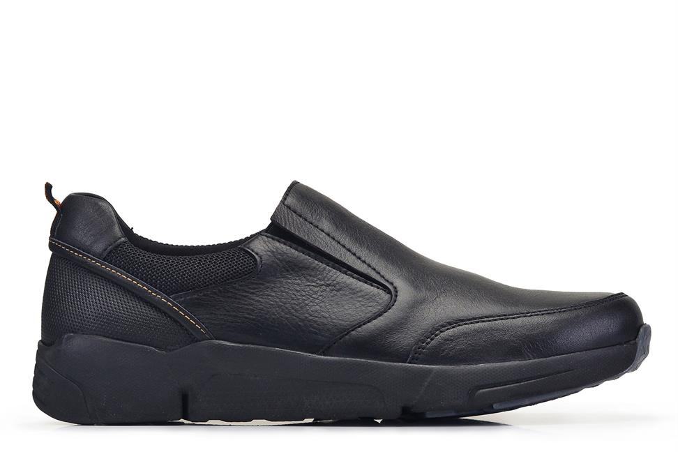 Siyah Bağcıksız Erkek Günlük Ayakkabı