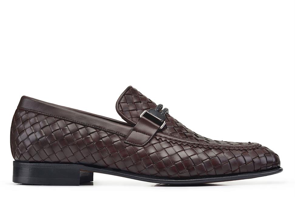 Kahverengi Klasik Kösele Erkek Örgü Ayakkabı