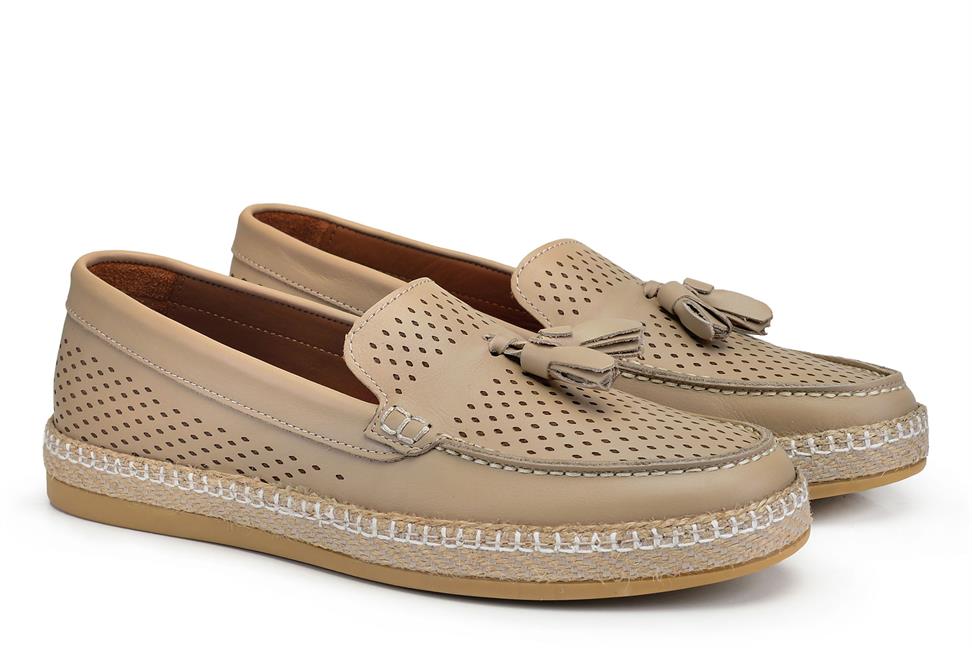 Bej Bağcıksız Erkek Yazlık Ayakkabı