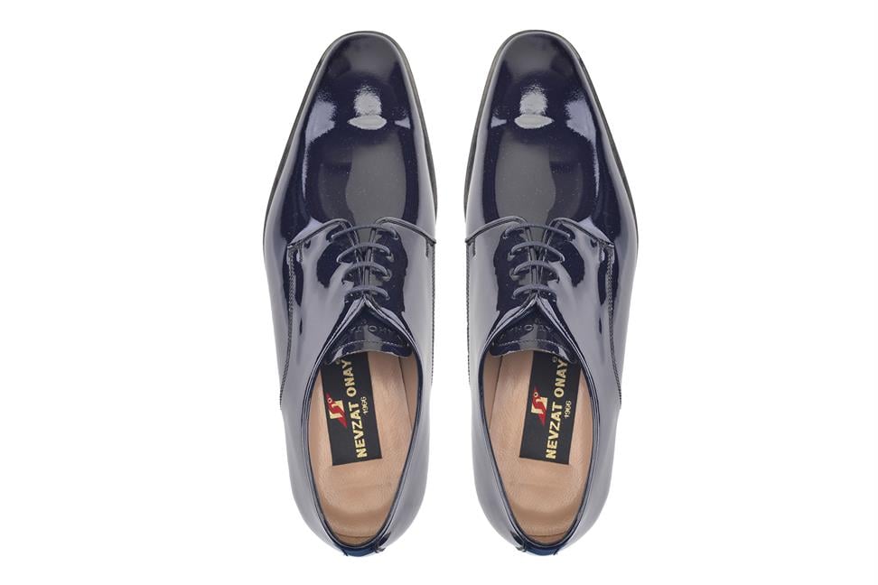 Lacivert Klasik Rugan Bağcıklı Erkek Kösele Ayakkabı