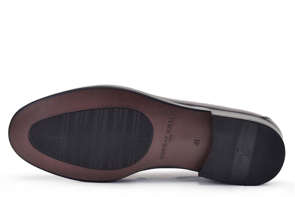 Kahverengi Klasik Bağcıksız Erkek Kösele Ayakkabı