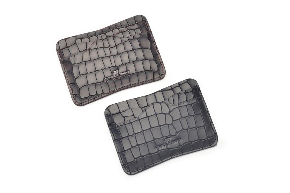 Siyah Kroko Deri Kartlık