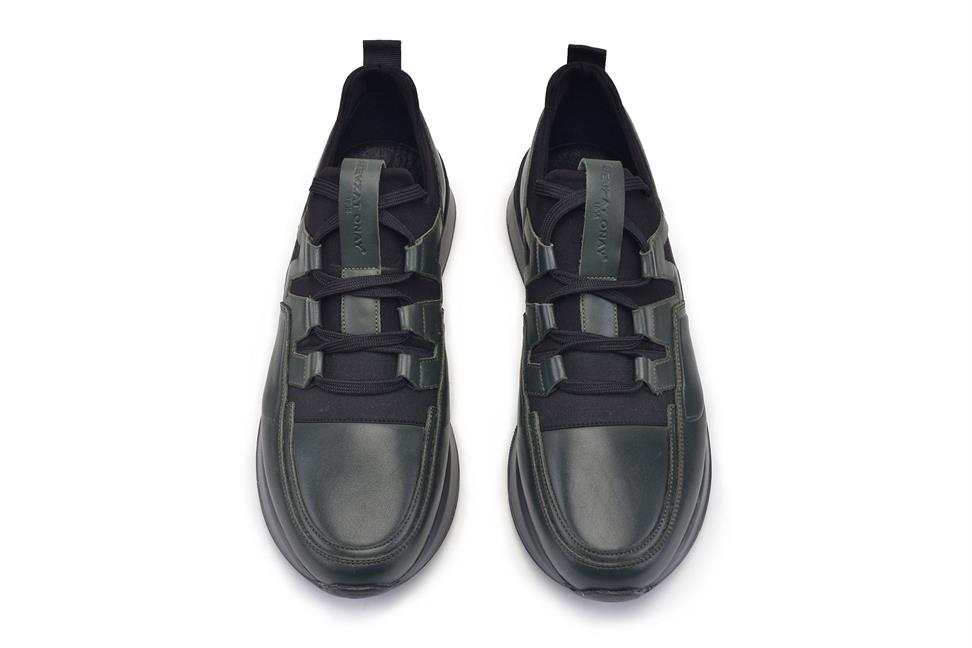 Yeşil Bağcıklı Erkek Sneaker Ayakkabı