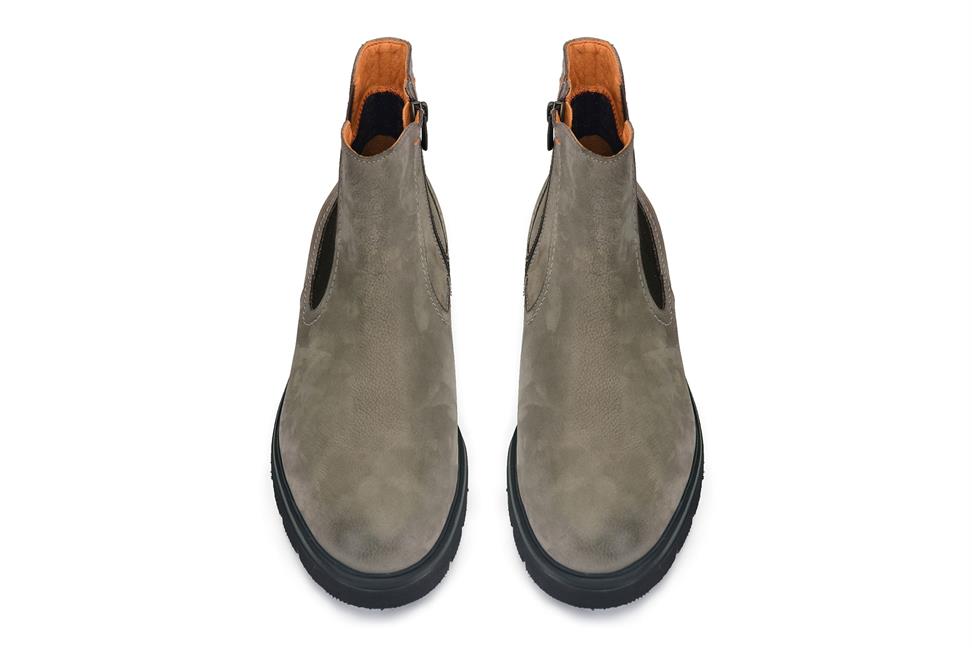 Taupe Fermuarlı Bağcıksız Bot