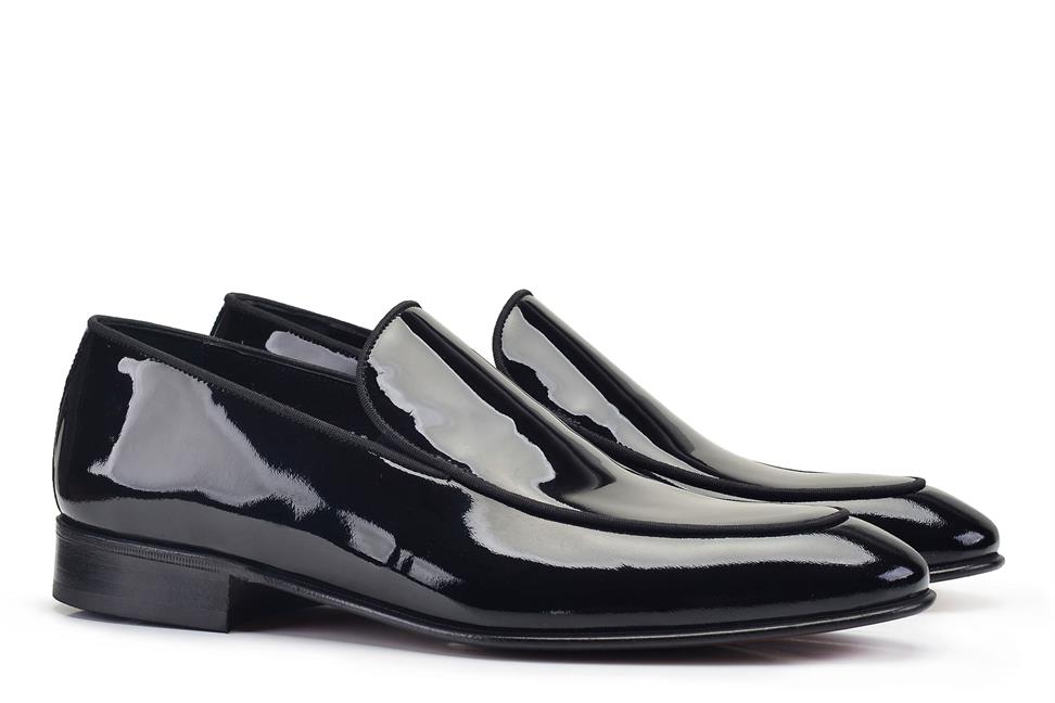 Siyah Rugan Klasik Erkek Kösele Ayakkabı