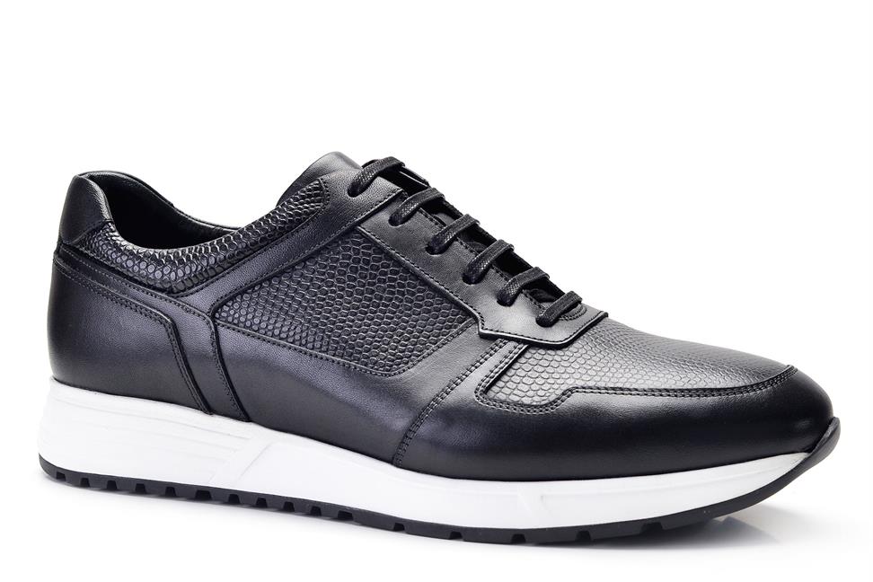 Siyah Bağcıklı Erkek Sneaker Ayakkabı
