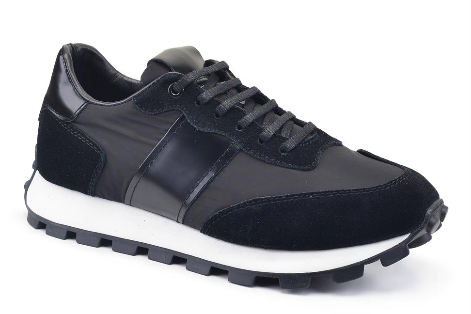 Siyah Bağcıklı Erkek Sneaker Ayakkabı