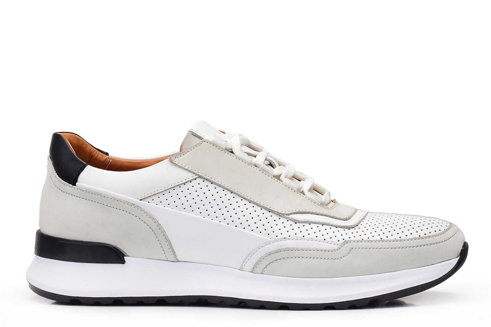 Beyaz Bağcıklı Sneaker Erkek Ayakkabı -11779-