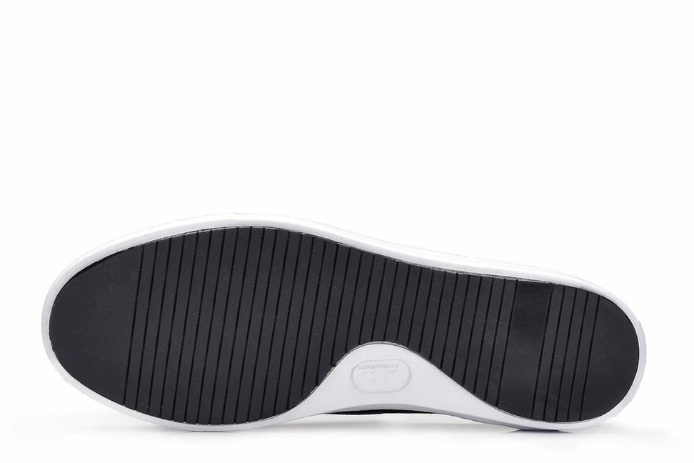 Beyaz Tabanlı Siyah Deri Erkek Sneaker -76931-