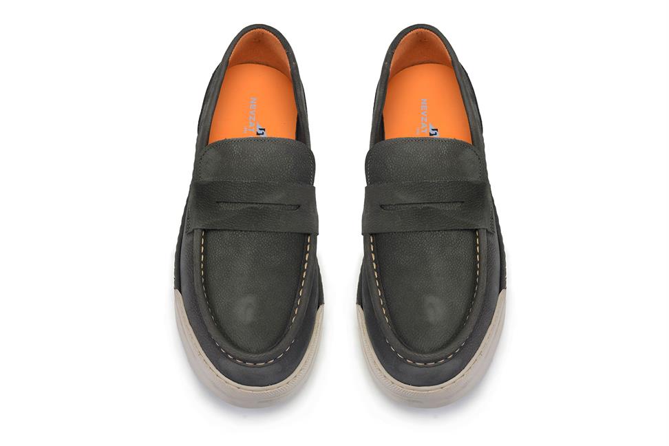 Antrasit Nubuk Bağcıksız Erkek Günlük Ayakkabı