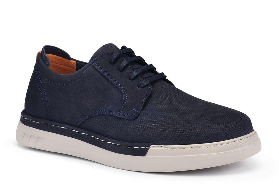 Lacivert Nubuk Bağcıklı Erkek Günlük Ayakkabı