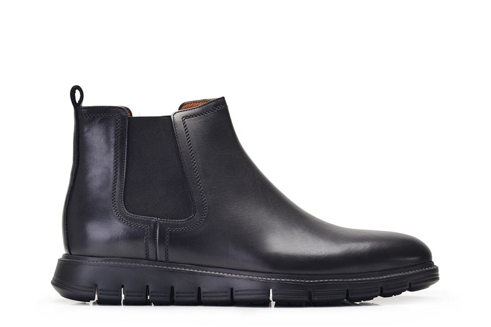 Deri Siyah Günlük Chelsea Erkek Bot