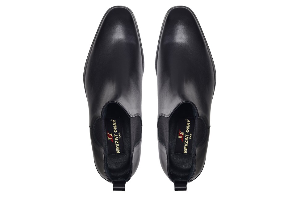 Deri Siyah Klasik Chelsea Erkek Bot