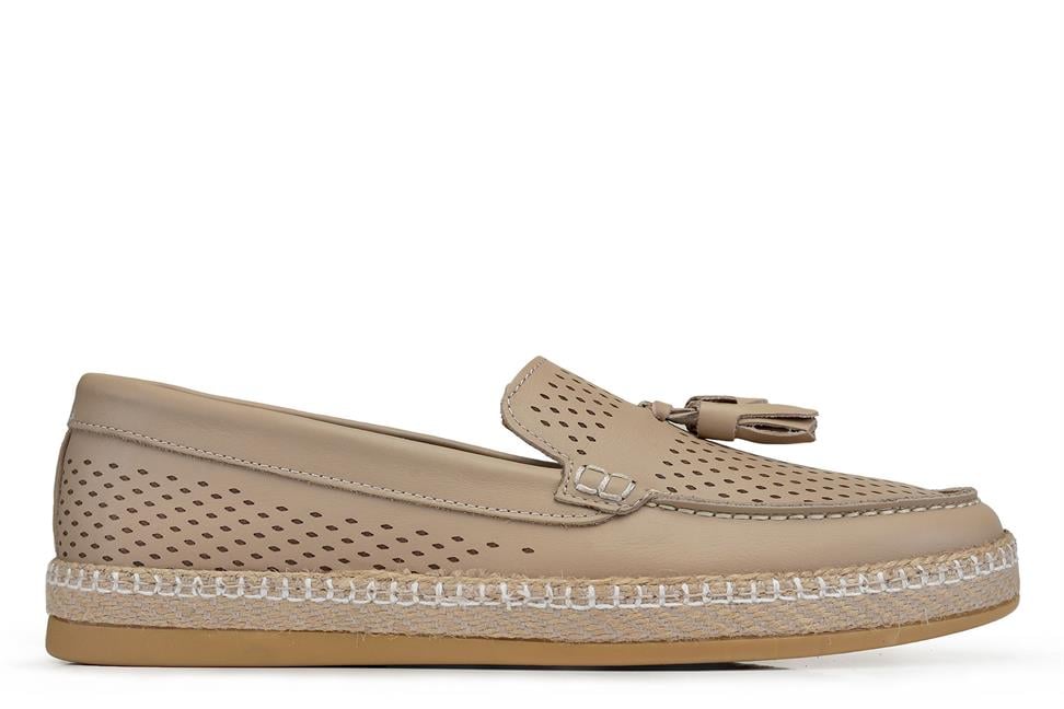 Bej Bağcıksız Erkek Yazlık Ayakkabı