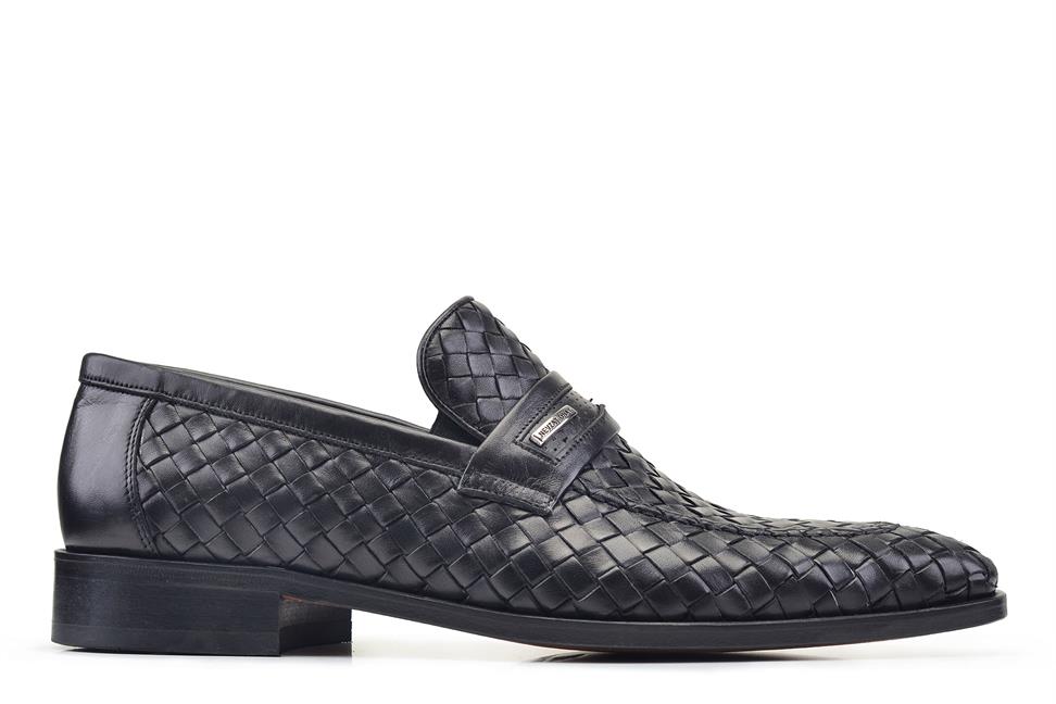 Siyah Klasik Kösele Erkek Örgü Ayakkabı