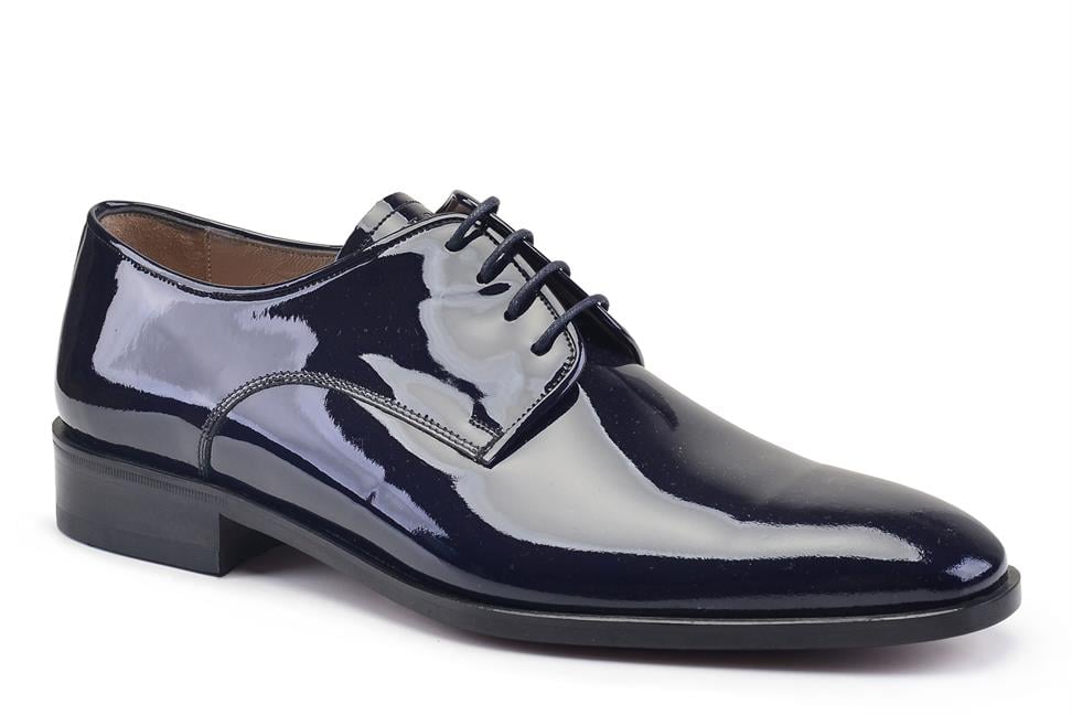 Lacivert Klasik Rugan Bağcıklı Erkek Kösele Ayakkabı