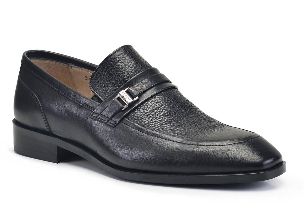 Siyah Bağcıksız Neolit Erkek Ayakkabı -79502-